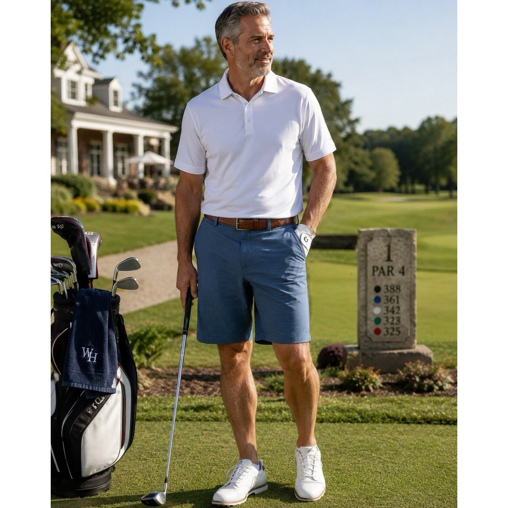 Walter Hagen Golf Shorts Men's 42 Blue Performance Flat Front 9" Inseam NWT‎